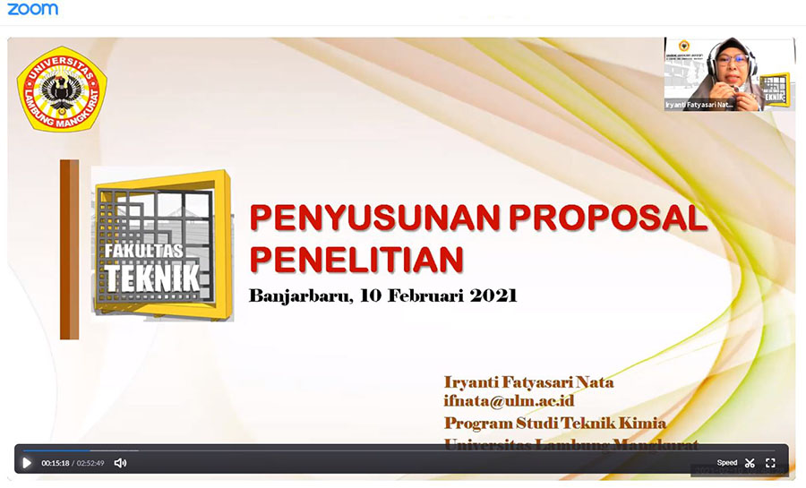 Worshop Penyusunan Proposal Penelitian Fakultas Teknik Universitas Lambung Mangkurat